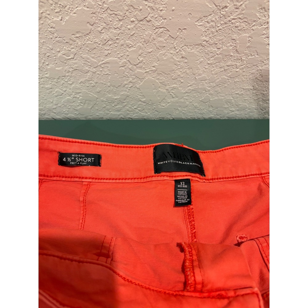 White House Black Market Pret A Play Utility Shorts Coral Red Mid Rise Size 12 - Picture 5 of 5